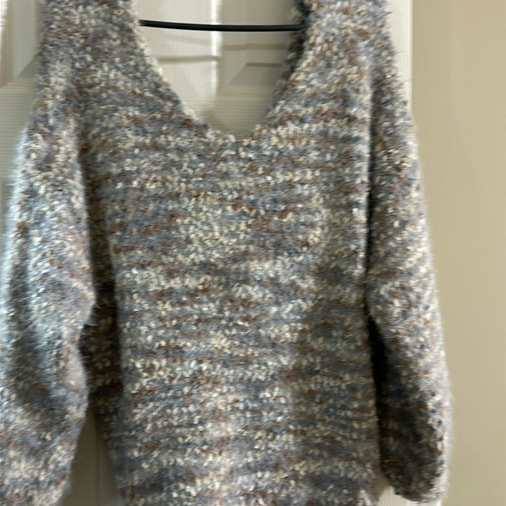 Multicolored, Scoop back sweater